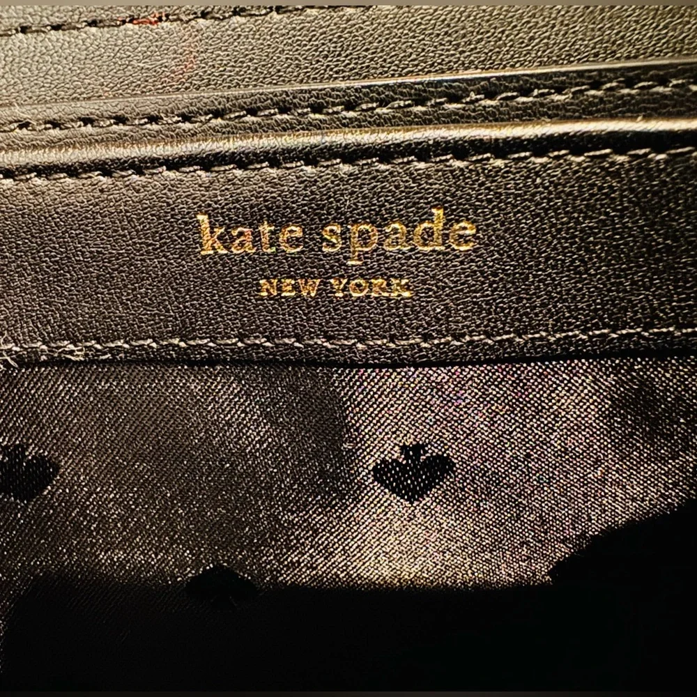 Kate Spade Black Pebbled Leather zip around long wallet Like New